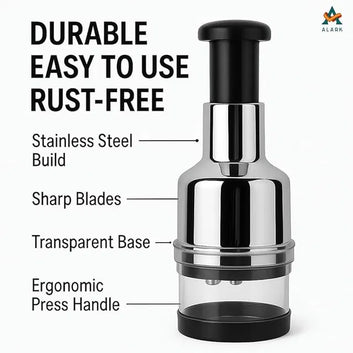 Vegetable Chopper and Slicer-Manual Mini Hand Chopper